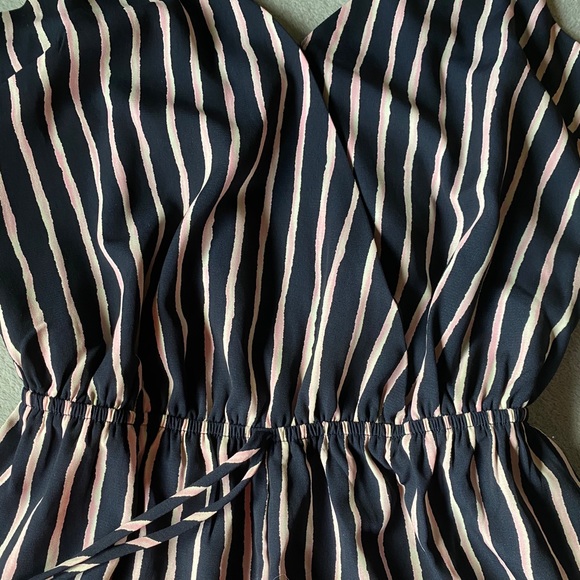 Small Pink/Blue Striped Romper - Picture 2 of 3